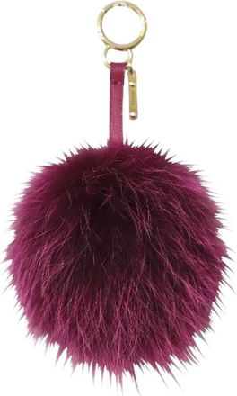 Fendi Pre-owned Pom Pom Bag Charm - Dames - Vintage Accessoires - Paars - ONE Size - Leer - Vintage