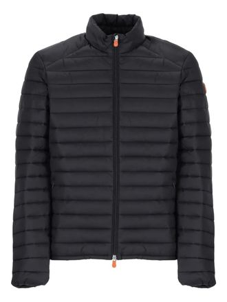 Save The Duck logo-patch padded jacket - Black