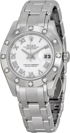 Rolex Pre-owned Rolex Lady-Datejust Automatic Chronometer Diamond White Dial Ladies Watch 80319