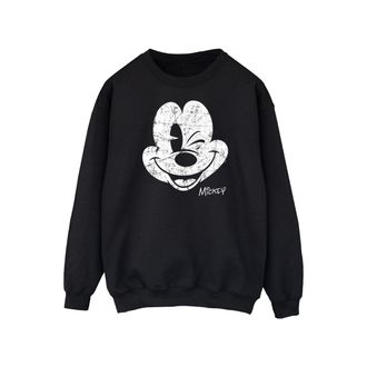 Disney Heren Mickey Mouse Gezicht Sweatshirt (Zwart)