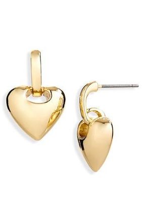 Nordstrom Rack Polished Heart Drop Earrings in Gold at Nordstrom Rack