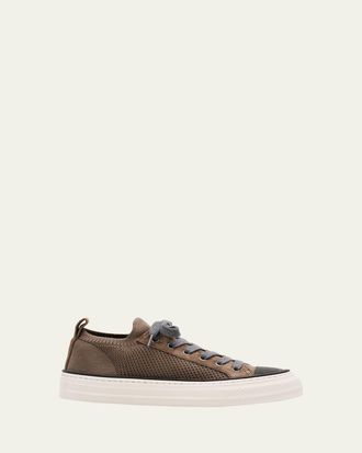 Brunello Cucinelli Monili Knit Low-Top Sneakers
