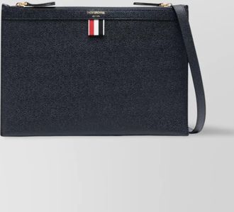 Thom Browne leather cross body bag with logo print