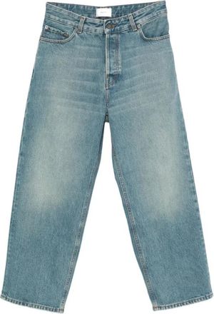 Haikure Denim Cropped High-Waist Straight Jeans - Dames - Regular Fit Jeans - Blauw - W29 - Denim - Jeans