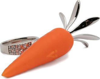 Yvmin Carrot-motif Crystal-embellished Ring