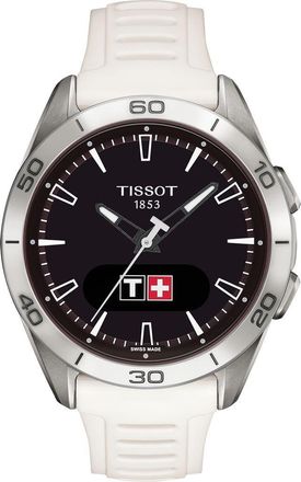 Tissot T-Touch Connect Sport Solar Smart Silicone Strap Watch, 43.75mm in White at Nordstrom