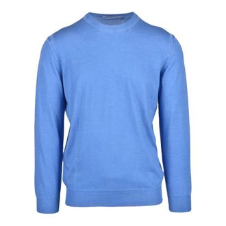 KANGRA Round-neck Knitwear, male, Blue, Size: M Pullover Girocollo