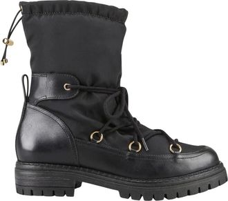 Cosmoparis Schoenen, Dames, Zwart, 39 EU, Nylon, Stijlvolle leren en nylon winterlaars