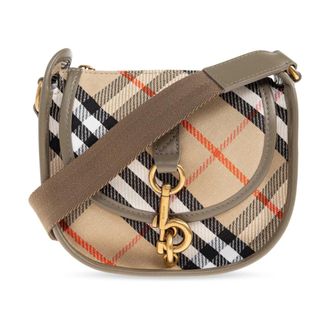Burberry Shoulder Bags, female, Beige, Size: ONE SIZE Mini B Clip Messenger Bag