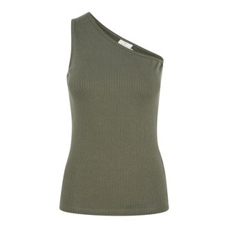 Kaffe Bos Nacht One Shoulder Top - Dames - Tops - Groen - Maat: XL