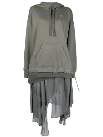 Diesel drawstring hooded dress - Green