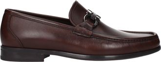Ferragamo Grandioso Hombres Mocas&iacute;n de Cuero Marr&oacute;n