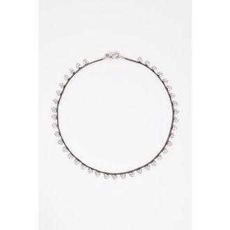 Bimba & Lola Aged Crystal Hearts Necklace in Dark Silver at Nordstrom
