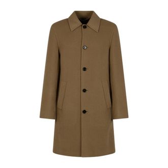 Burberry Halflange Wollen Auto Jas - Heren - Mantel - Bruin - XL - Wol - Jassen