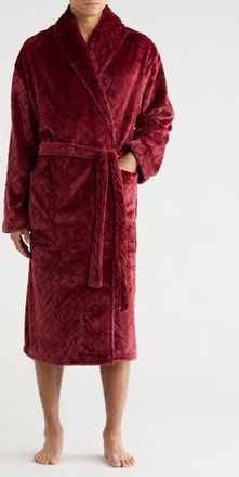 Majestic International Crossroads Basket Weave Fleece Robe in Cabernet at Nordstrom Rack, Size Large/x-Large