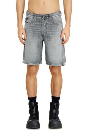 Diesel Regular-Short Distressed Denim Shorts in 008 - Black/Denim at Nordstrom, Size 34