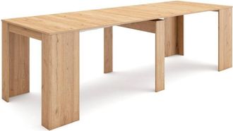 Skraut Home Skraut Home - Consolle allungabile, Tavolo consolle allungabile, 260, Per 12 persone, Tavolo da pranzo, Stile moderno, Rovere
