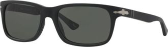 Persol Zwart Antiek/Grijs Gepolariseerde Zonnebril - Heren - Zonnebrillen - Zwart - 58 MM - Accessoires