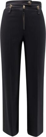 Elisabetta Franchi Flared High-Waisted Trousers with Zip Pockets