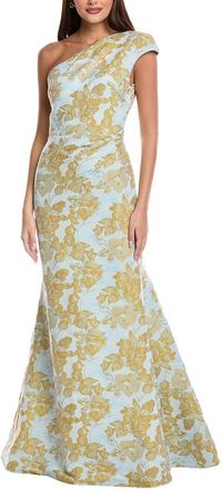 Rene Ruiz One-Shoulder Jacquard Gown