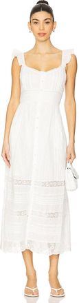 LoveShackFancy Sufette Midi Dress In Off White