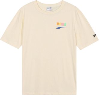 Puma Sports Alphabet Cartoon Printing Round Neck Short Sleeve Beige 531335-75