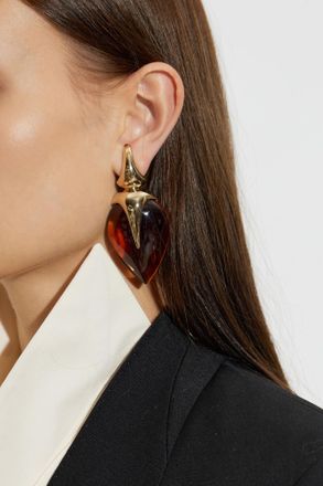 Givenchy Heart Motif Earrings, Womens, Gold