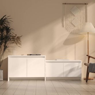 vidaXL Mueble Para Tv Madera Contrachapada Blanco 146,5x35x50 Cm Vidaxl