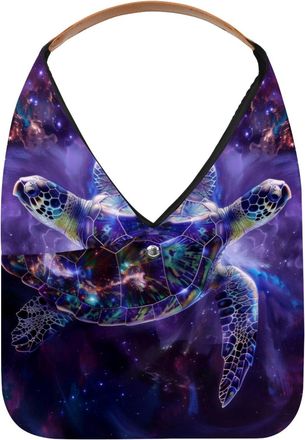 Generic Magic Galaxy Turtle Reusable Lightweight Grocery Bags - Foldable Into Compact Pouch, Washable & Sturdy, Multipurpose for Shopping and Travel