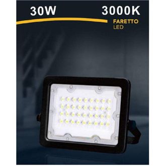 Trade Shop Trade Shop Traesio - Trade Shop - Faro Faretto Led Proyecto Externo Nero 30w Ip65 Luce 6500k 4000k 3000k Fs30w-n