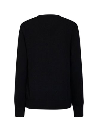 Comme Des Gar&ccedil;ons Double Red Heart Embroidered Cardigan - Black