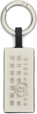 Maison Margiela Sleutelhanger met Numerieke Tag - Dames - Sleutelhangers & Tashangers - Grijs - ONE Size - Leer - Accessoires