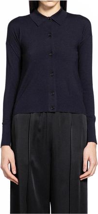 Max Mara Truien & Vesten, Dames, Zwart, S, Wol, Mxmmedeola Gebreid Poloshirt