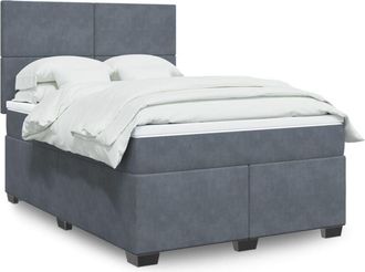 vidaXL Cama Box Spring Con Colch&oacute;n Terciopelo Gris Oscuro 160x200 Cm Vidaxl