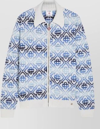 Casablanca monogram zip sweater geometric pattern