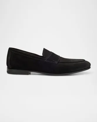 Santoni Men & apos;s Carlos Suede Penny Loafers