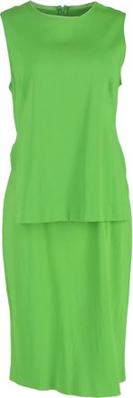 Max Mara Pre-owned Womens Sportmax Layered Midi Dress in Green Viscose - Size IT 46 (Womens)