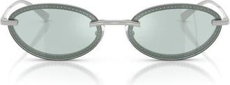 Jimmy Choo London Zina 59mm Oval Sunglasses in Silver/azure Flash Silver at Nordstrom