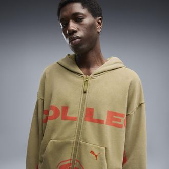Puma Felpa con cappuccio e zip unisex, Accessori, Marrone, XXL