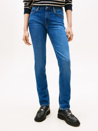 Tommy Hilfiger Slim-fit-Jeans TOMMY HILFIGER DNM FLO SLIM RW, Damen, Gr. 27, L&auml;nge 28, flo, Denim/Jeans, Obermaterial: 99% Baumwolle, 1% Elasthan, slim fit, Jeans Sl