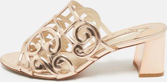 Sophia Webster Rose Gold Cut Out Leather Birdie Mules