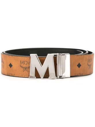 MCM Claus reversible belt - unisex - Leather/Canvas - One Size - Brown