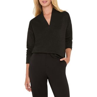 Nic+Zoe Sparkle Stripe Everyday Top in Black Mix at Nordstrom Rack, Size 2X