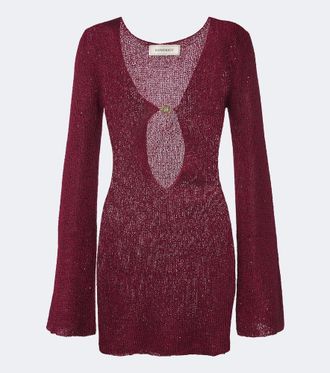 Bananhot Abito corto Rey in maglia con paillettes