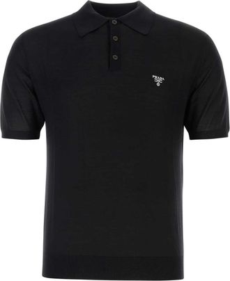 Prada Black Logo Polo Shirt
