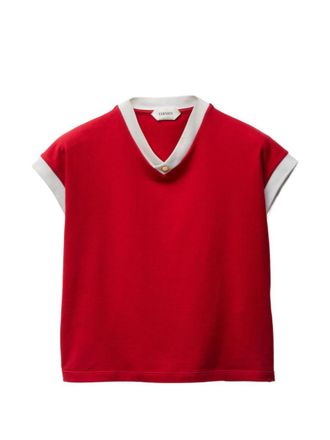 Versace Red Solid V Neck T-Shirt