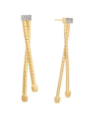 Meshmerise 18K Over Silver 0.08 Ct. Tw. Diamond Earrings