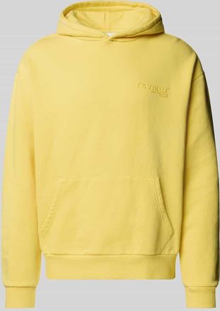 Review Hoodie mit Label-Print in Pastellgelb, Größe XS