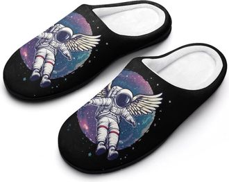 Generic Astronaut with Wing Womens Slippers Warm House Slippers Indoor House Shoes with Anti-Skid Rubber Sole