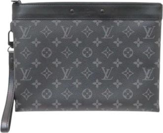 Louis Vuitton Pre-owned Clutches, male, Black, Size: ONE SIZE Pre-owned Monogram Eclipse Clutch Bag